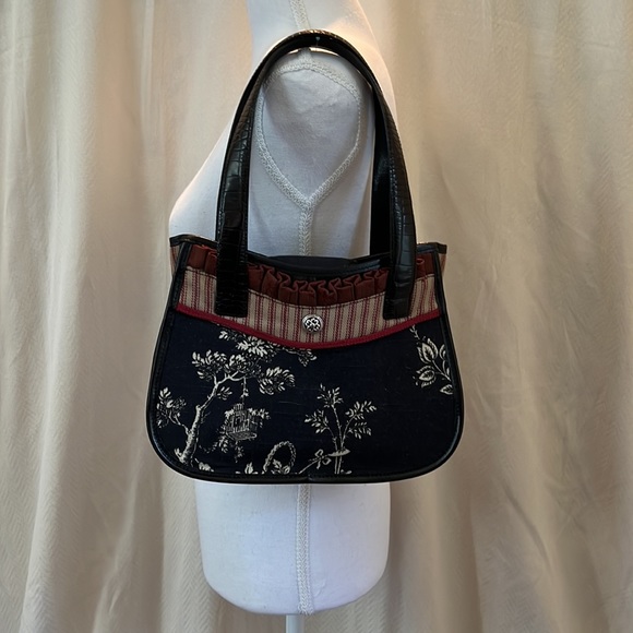 Brighton Vintage/Rare “Mercedes” Fabric and Leather Printed Handbag. - Picture 11 of 15
